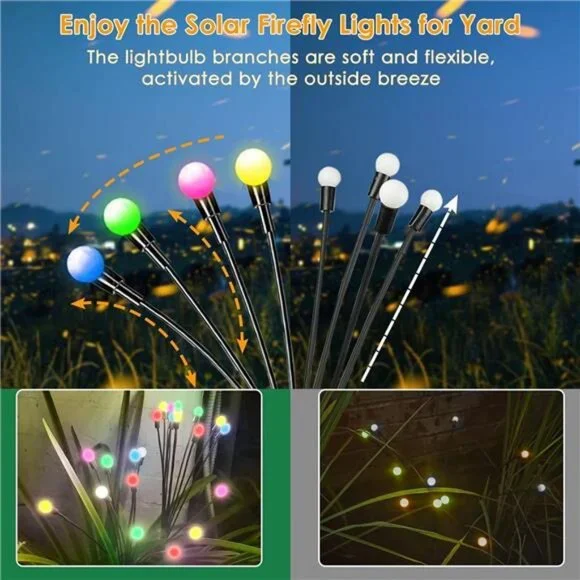 RGB Color Changing 8Pack 64LED Solar Garden Lights - Solar Lights Outdoor
